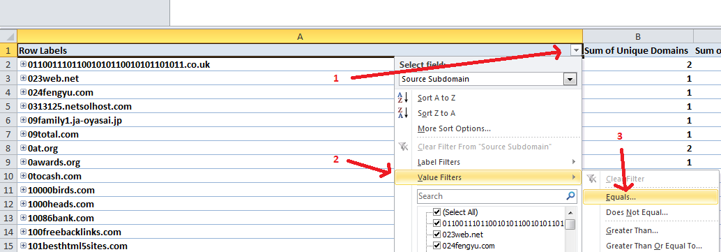 Excel - Filter Link To Us 1