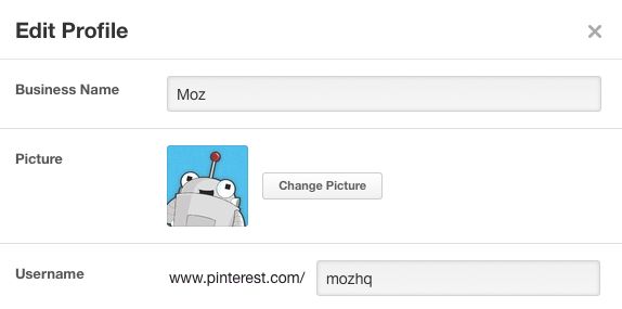 Edit your Pinterest profile