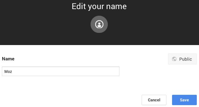 Edit your G+ page name