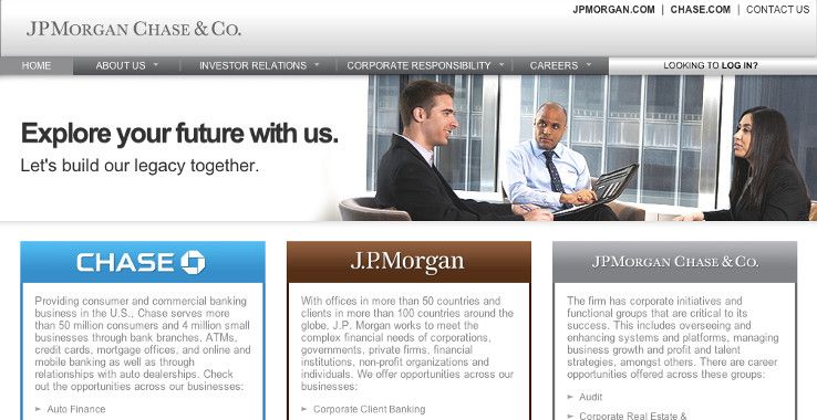 JPMorgan and Chase's hiring page