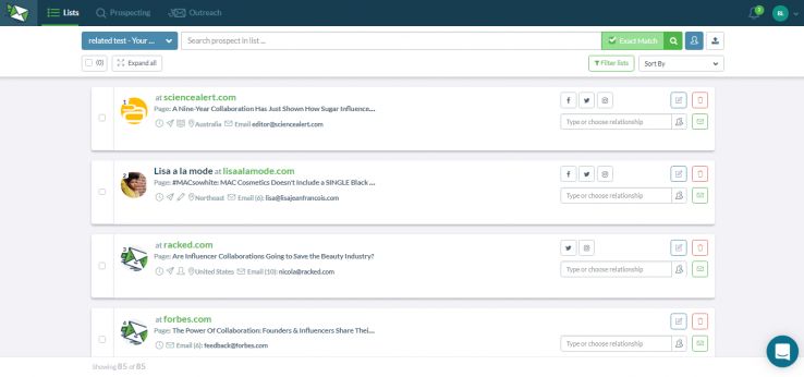 Finding email addresses using the NinjaOutreach tool