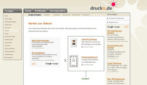 mixing content-links with ads