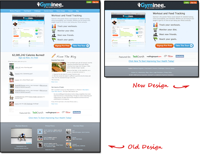 Gymniee old v/s new design