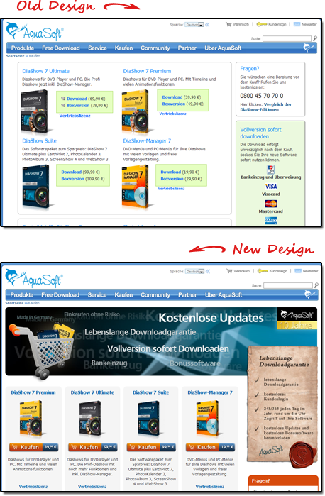 Aquasoft old v/s new