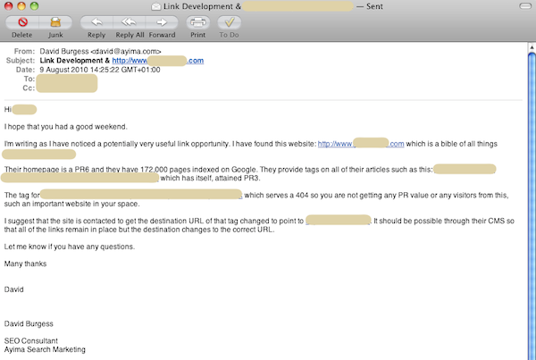 Email sent to client about the gem link