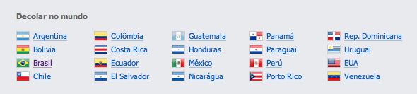 Decolar.com footer links