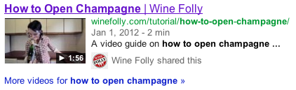 Example Video in SERP