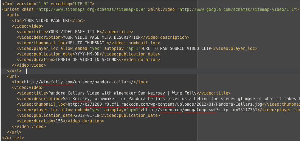 Example Video Sitemap