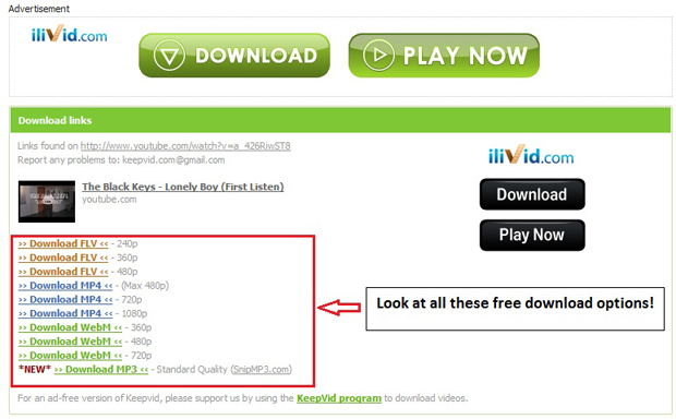using keepvid.com users can download youtube videos and extract mp3 files for free