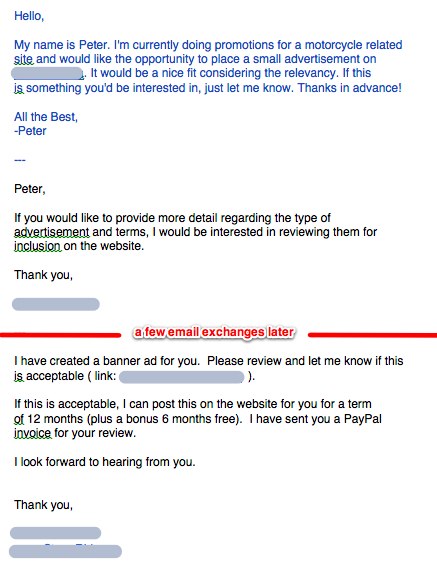 Paid Advertisement Correspondence