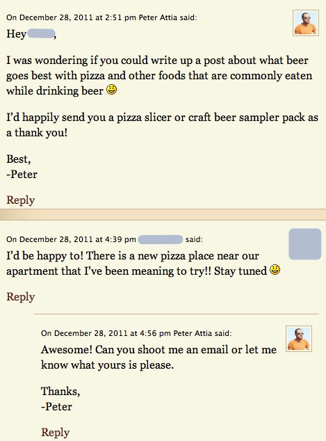 blog comment correspondence