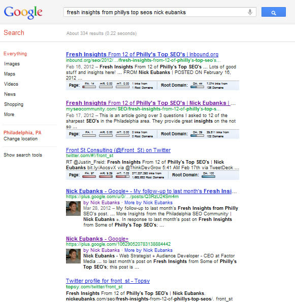 Google SERP 05-18-12