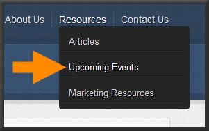 Upcoming Events Page