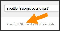 Seattle Submit Your Event Search