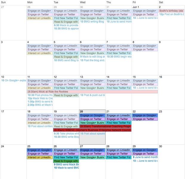 Google Social Media Calendar