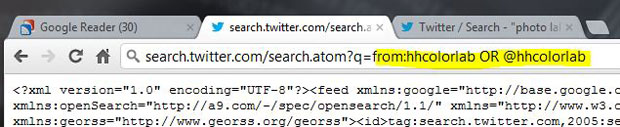 Twitter search RSS