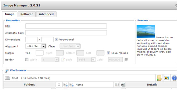 JCE Editor Images Manager