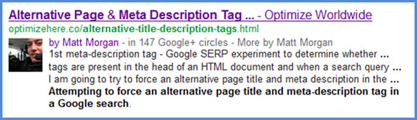 Alternative Google Search Result