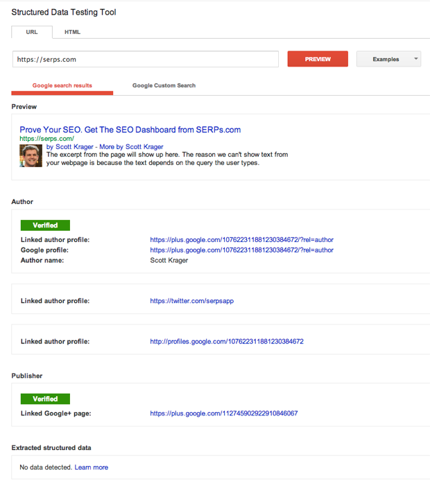 Structured Data Testing Tool