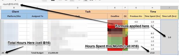 Google Docs Time Formulas