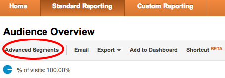 Click on Advanced Segments