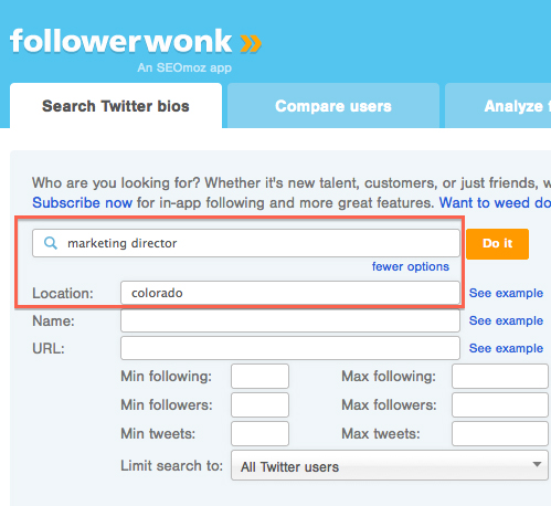 Followerwonk search