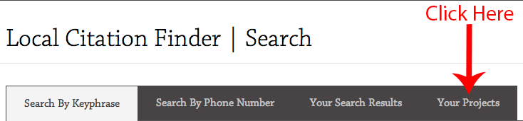 Click on the projects tab