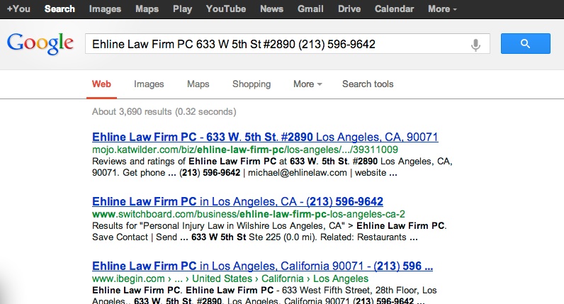 Way to search competitors citation sources in google using NAP