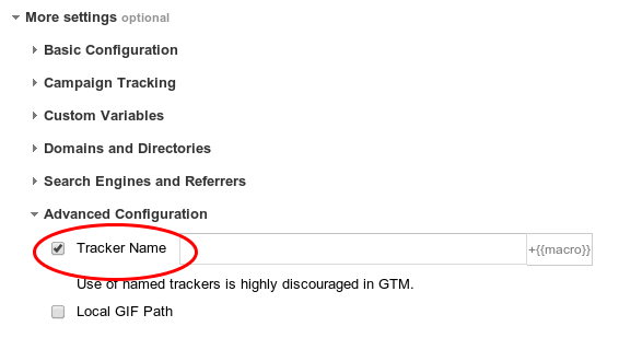 Enabling Tracker Name Option