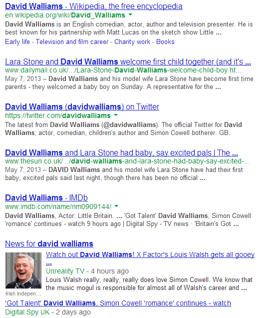 David Walliams Serps