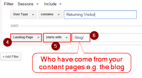Returning Visitors Advanced Segement 2