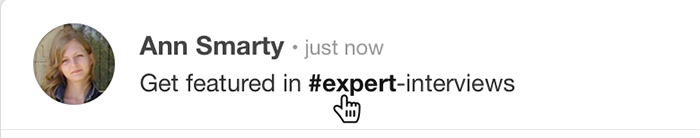 Pinterest hashtags are clickable in the description