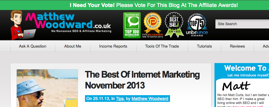 Matthew Woodward's blog