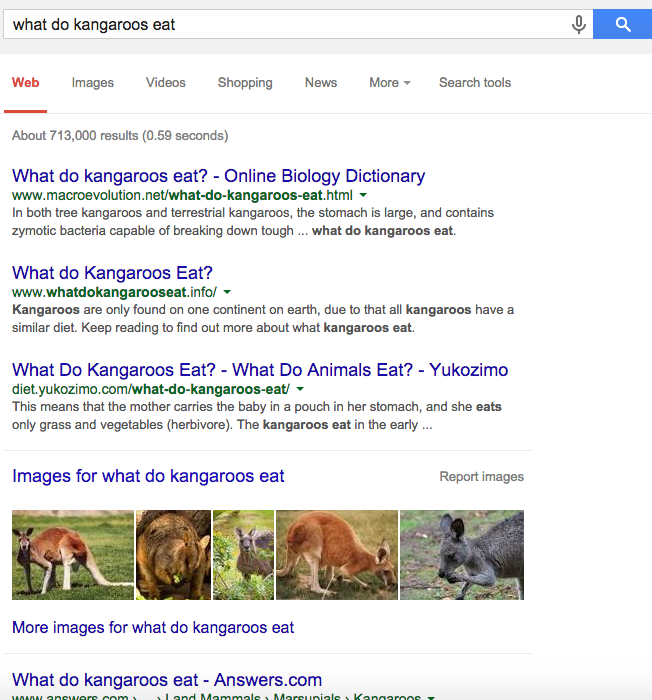 SERPs kangaroo eat