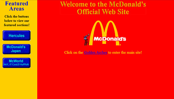 McDonald's Website in the 90's