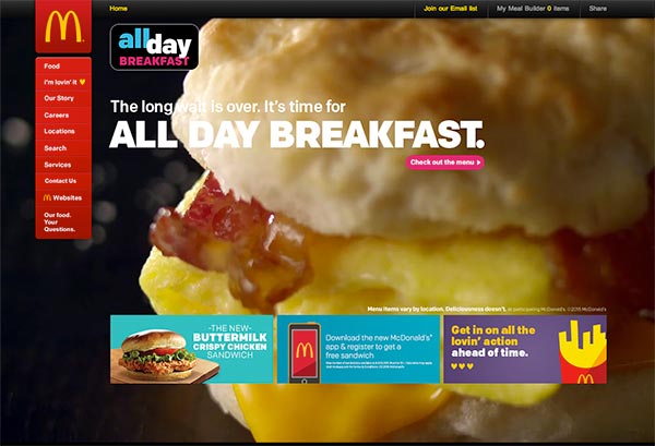 McDonald's Website Today