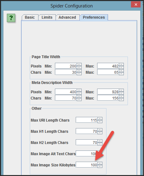Target large images in screaming frog
