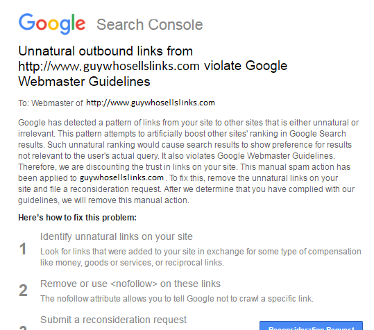 Google Outbound Links Penalty