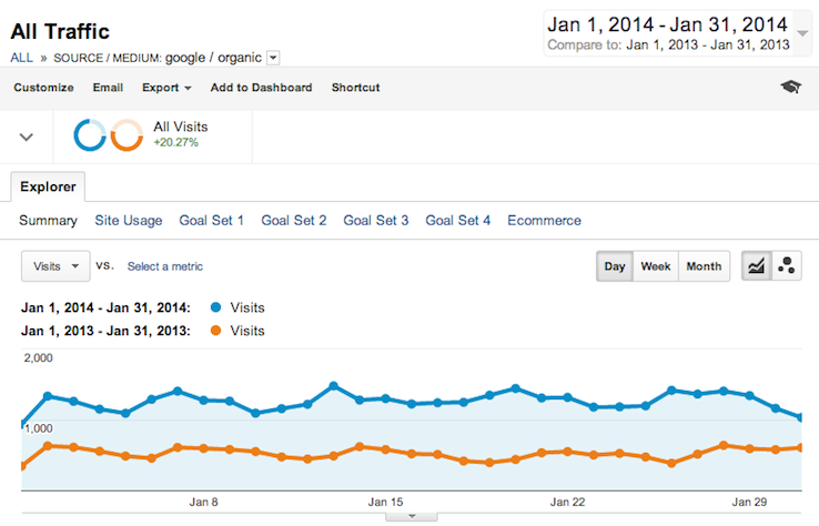 Analytics Overview Organic Search