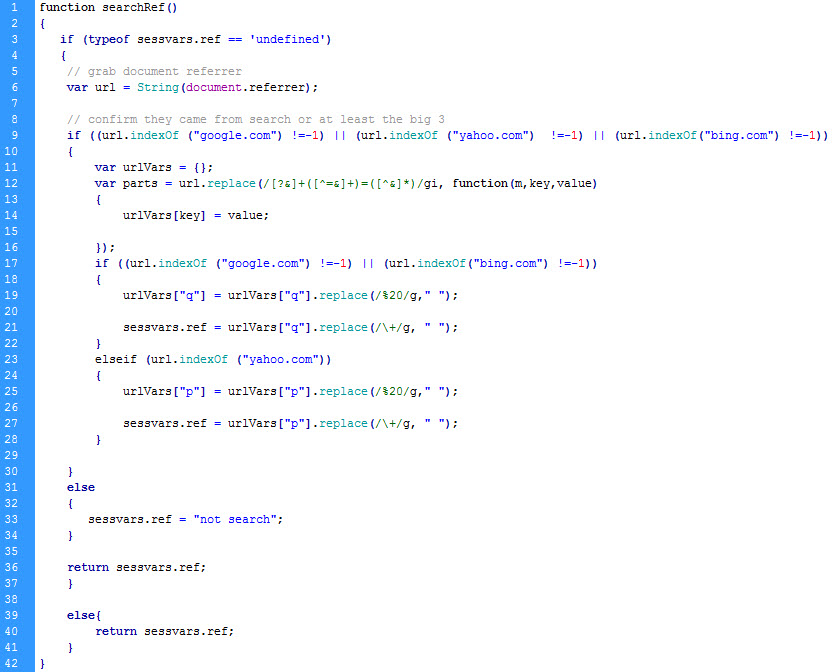 Search Referrer Function