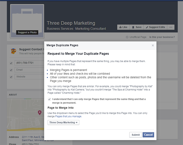 merging FB pages