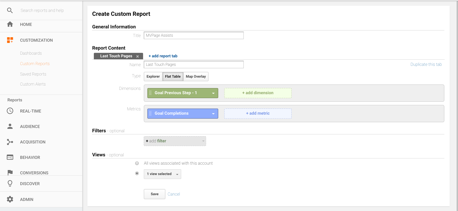 Last touch page report in google analytics