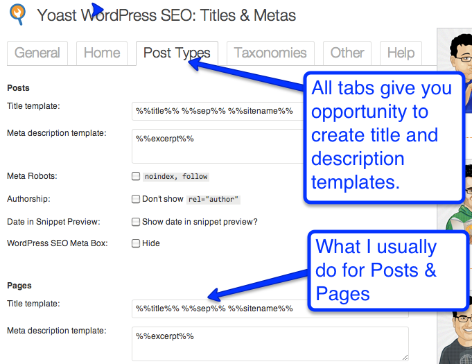 yoast title settings