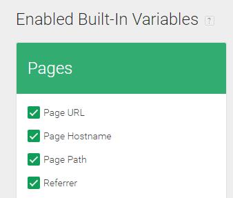 Enabled Built-in variables