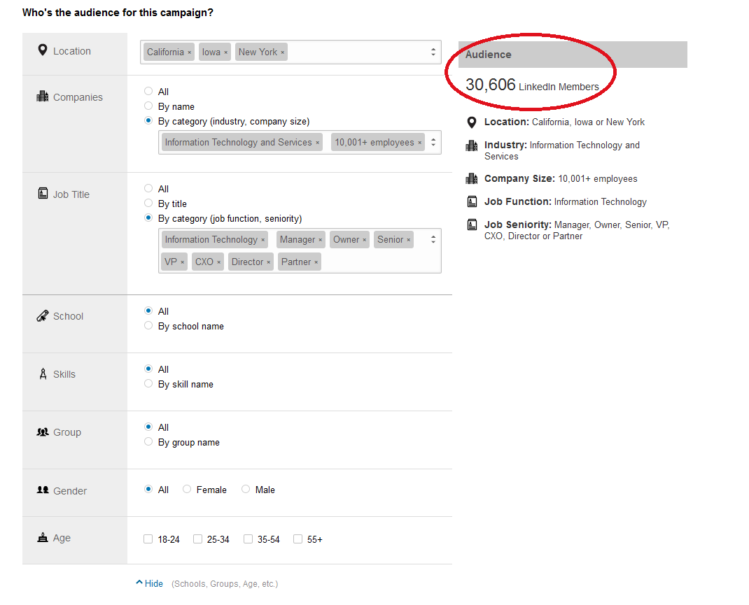 Audience for Your Campaign