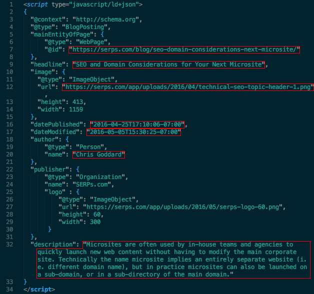identify schema properties for dynamic substitution by tag manager
