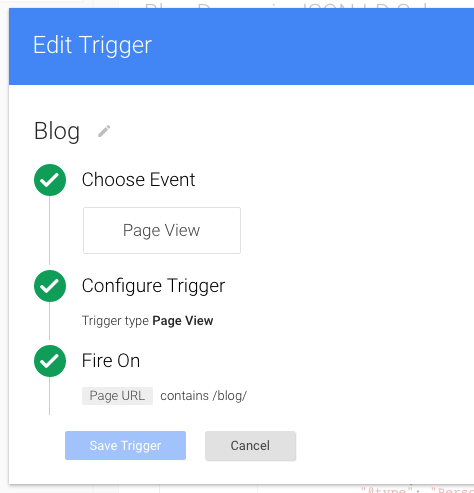 tag manager trigger configuration