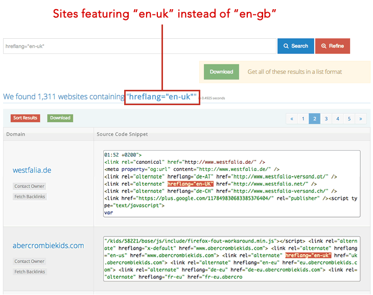 HREFLang Error - Country attribute: UK instead of GB