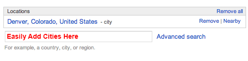How to add your cities in Google Keyword Planning Tool