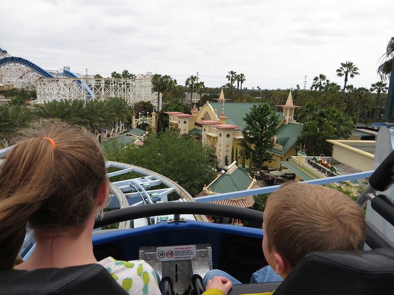 Two children on a rollercoaster